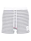 Thom Browne Striped Cotton Shorts With Adjustable Drawstring In Multi