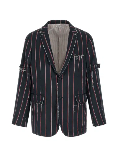 Thom Browne Mogador Blazer Striped Single Breasted Lapels In Blue