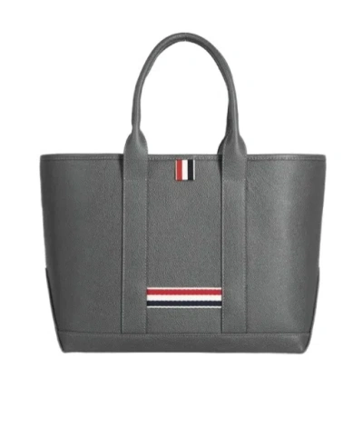 Thom Browne Striped Handbag In Gray