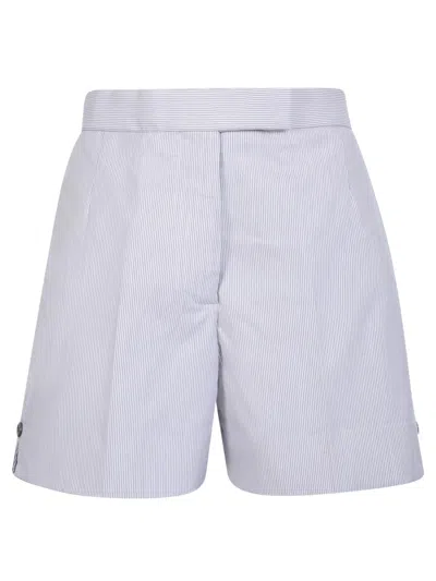 Thom Browne Striped High Waist Shorts In Grey