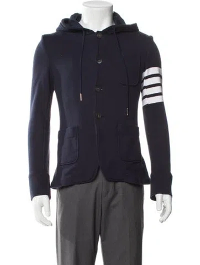 Pre-owned Thom Browne Striped Jacket In Blue
