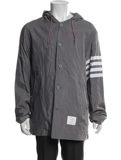 Pre-owned Thom Browne Striped Jacket In Gray