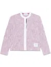 Thom Browne Women's Rwb Cotton Cardigan | Size 44 | Fjt367a In Red