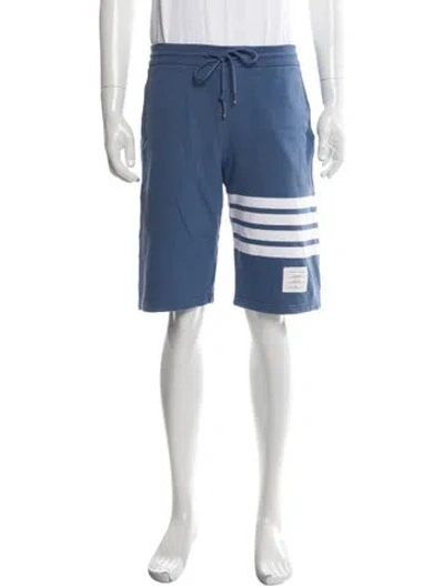 Pre-owned Thom Browne Striped Jogger Shorts In Blue