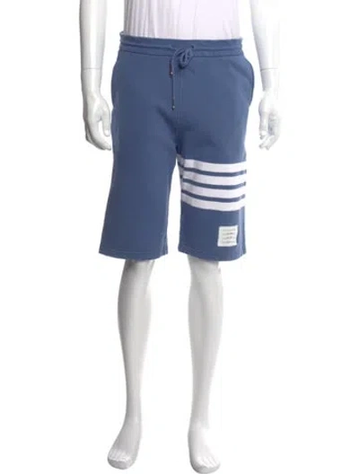 Pre-owned Thom Browne Striped Jogger Shorts In Blue
