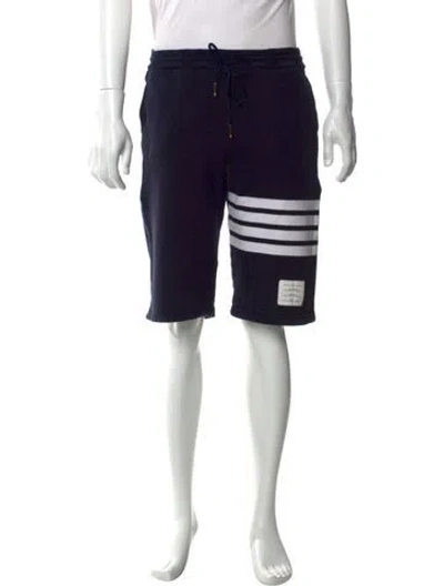Pre-owned Thom Browne Striped Jogger Shorts In Blue