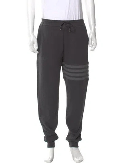 Pre-owned Thom Browne Striped Joggers In Gray