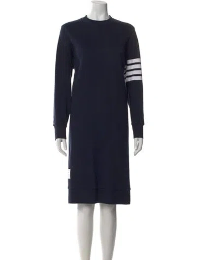 Pre-owned Thom Browne Striped Knee-length Dress In Blue