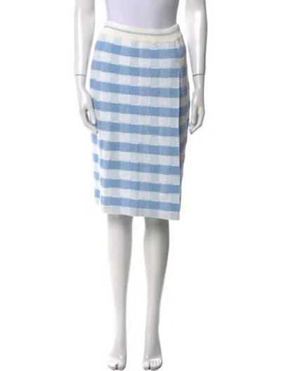 Pre-owned Thom Browne Striped Knee-length Skirt W/ Tags In Blue