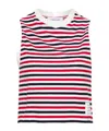 Thom Browne Striped Linen Top In White