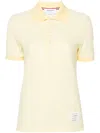 Thom Browne Gestreiftes Poloshirt Mit Logo-patch In Gelb