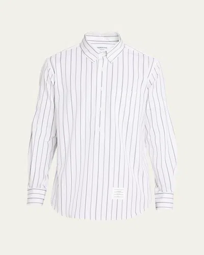 Thom Browne Striped Logo Shirt In Purple