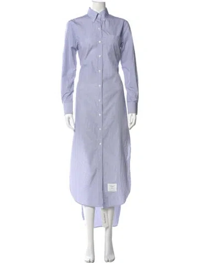 Pre-owned Thom Browne Striped Long Dress In Blue