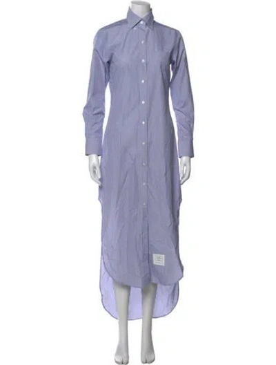 Pre-owned Thom Browne Striped Long Dress In Purple
