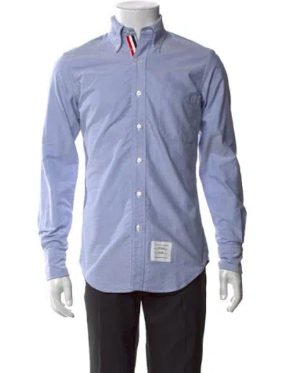Pre-owned Thom Browne Striped Long Sleeve Dress Shirt W/ Tags In Blue