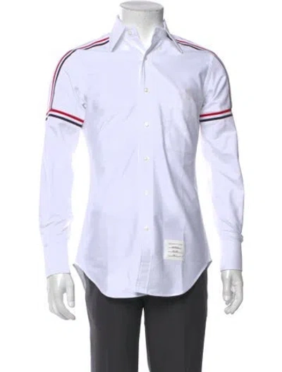 Pre-owned Thom Browne Striped Long Sleeve Dress Shirt W/ Tags In White