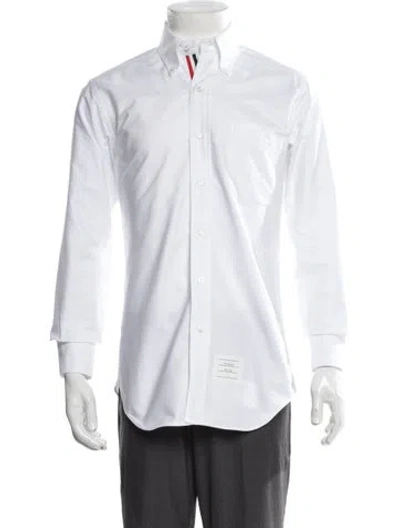 Pre-owned Thom Browne Striped Long Sleeve Dress Shirt In White