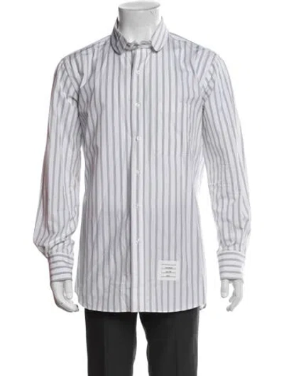 Pre-owned Thom Browne Striped Long Sleeve Shirt In Neutral