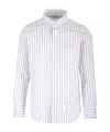 Thom Browne Straight Fit Mini Round Collar Shirt In White
