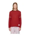 Thom Browne Striped Long-sleeved T-shirt In Red