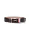 Thom Browne Striped Belt With Adjustable Fit And Gold-tone Buckle