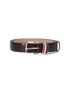 Thom Browne Striped Belt With Adjustable Fit And Gold-tone Buckle