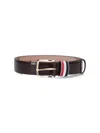 Thom Browne Striped Belt With Adjustable Fit And Gold-tone Buckle