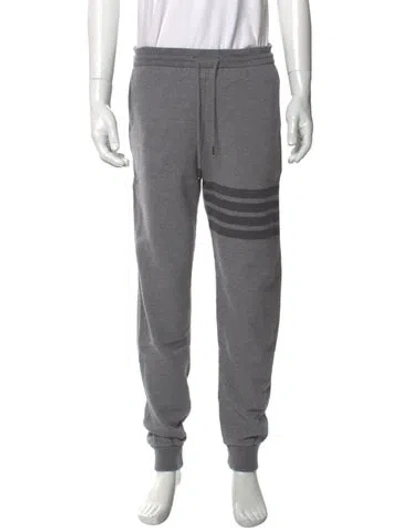Pre-owned Thom Browne Striped Lounge Bottoms In Gray
