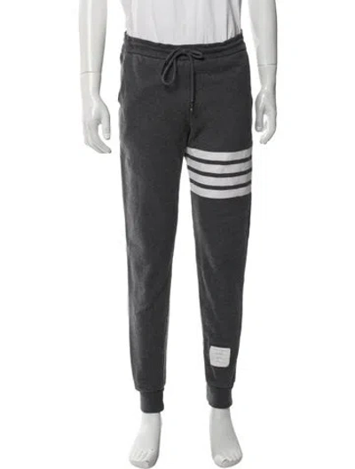 Pre-owned Thom Browne Striped Lounge Bottoms In Gray