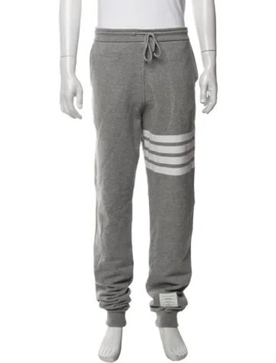 Pre-owned Thom Browne Striped Lounge Bottoms In Grey