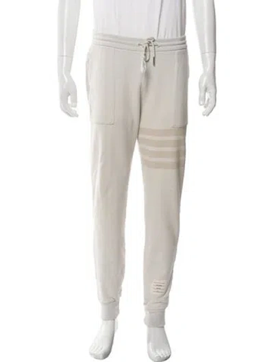 Pre-owned Thom Browne Striped Lounge Bottoms In Neutral
