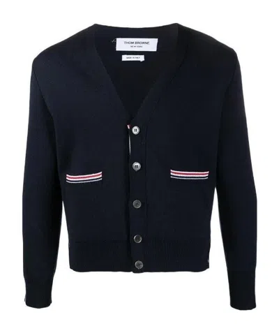Thom Browne Striped Merino Wool Cardigan In Multi