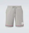 Thom Browne Logo Jogger Shorts In Grey