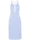 Thom Browne Awning Stripe Cotton Poplin Halter Polo Dress