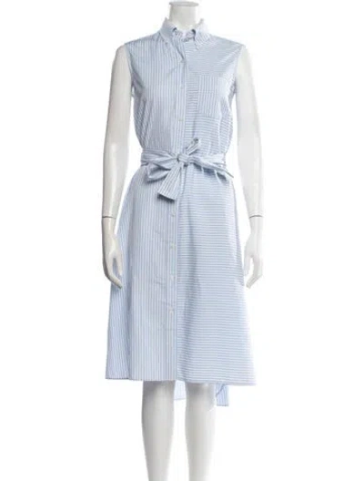 Pre-owned Thom Browne Striped Midi Length Dress In Blue