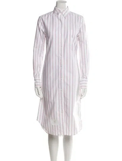 Pre-owned Thom Browne Striped Midi Length Dress In Multi
