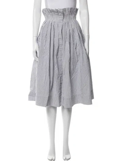 Pre-owned Thom Browne Striped Midi Length Skirt In Blue/white