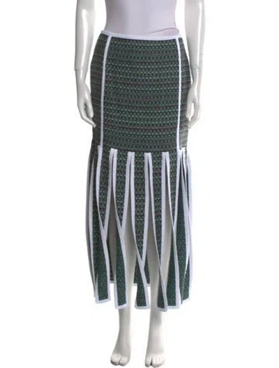 Pre-owned Thom Browne Striped Midi Length Skirt In Green
