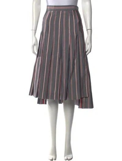Pre-owned Thom Browne Striped Midi Length Skirt In Multicolor