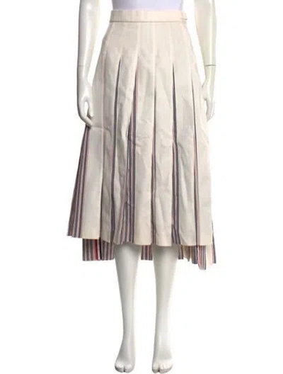 Pre-owned Thom Browne Striped Midi Length Skirt In Neutral