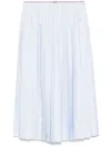 Thom Browne Striped Midi Skirt In 480 Light Blue