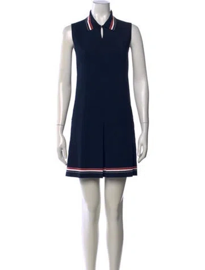 Pre-owned Thom Browne Striped Mini Dress In Blue