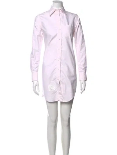 Pre-owned Thom Browne Striped Mini Dress In Pink