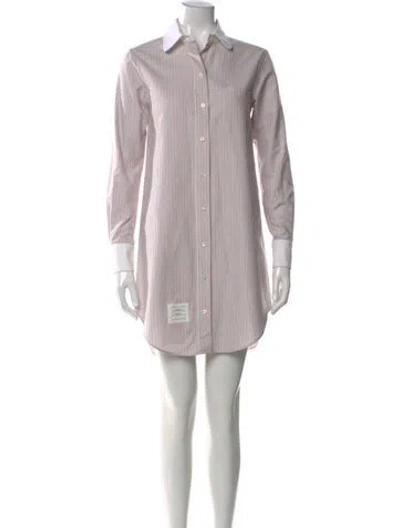 Pre-owned Thom Browne Striped Mini Dress In Red