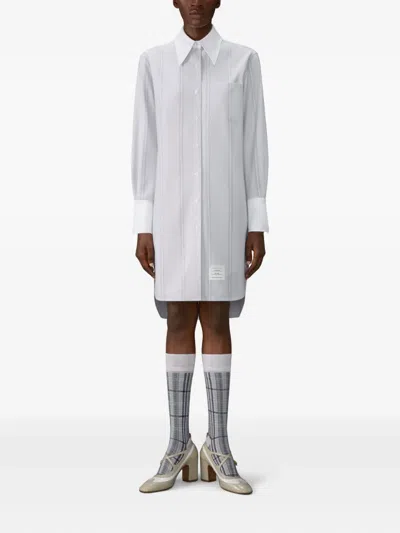 Thom Browne Striped Mini Dress In White