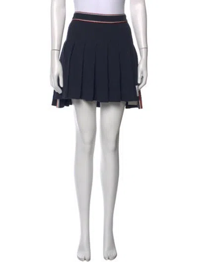 Pre-owned Thom Browne Striped Mini Skirt In Black/blue