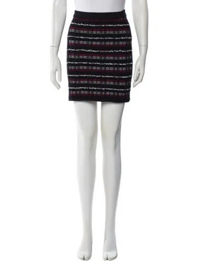 Pre-owned Thom Browne Striped Mini Skirt In Gray