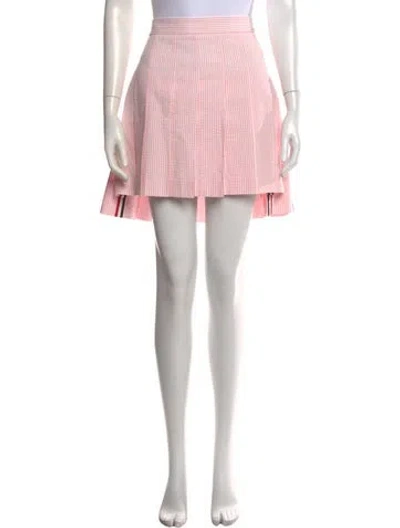 Pre-owned Thom Browne Striped Mini Skirt In Pink