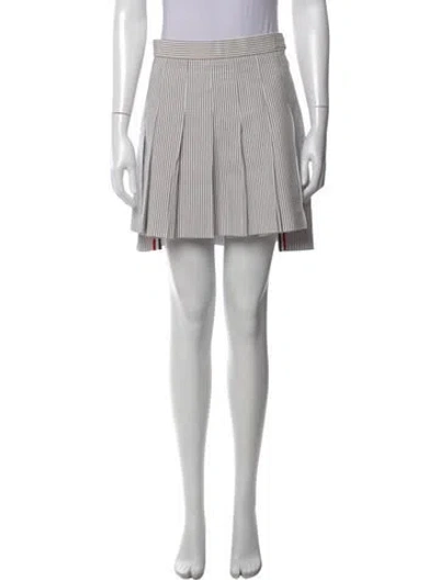 Pre-owned Thom Browne Striped Mini Skirt In White