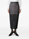 Thom Browne Gestreifter Organza-bleistiftrock In Black